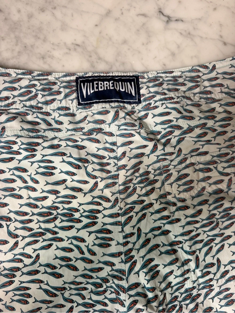 Vilebrequin Men’s Light Blue Fish-Print Hybrid Shorts